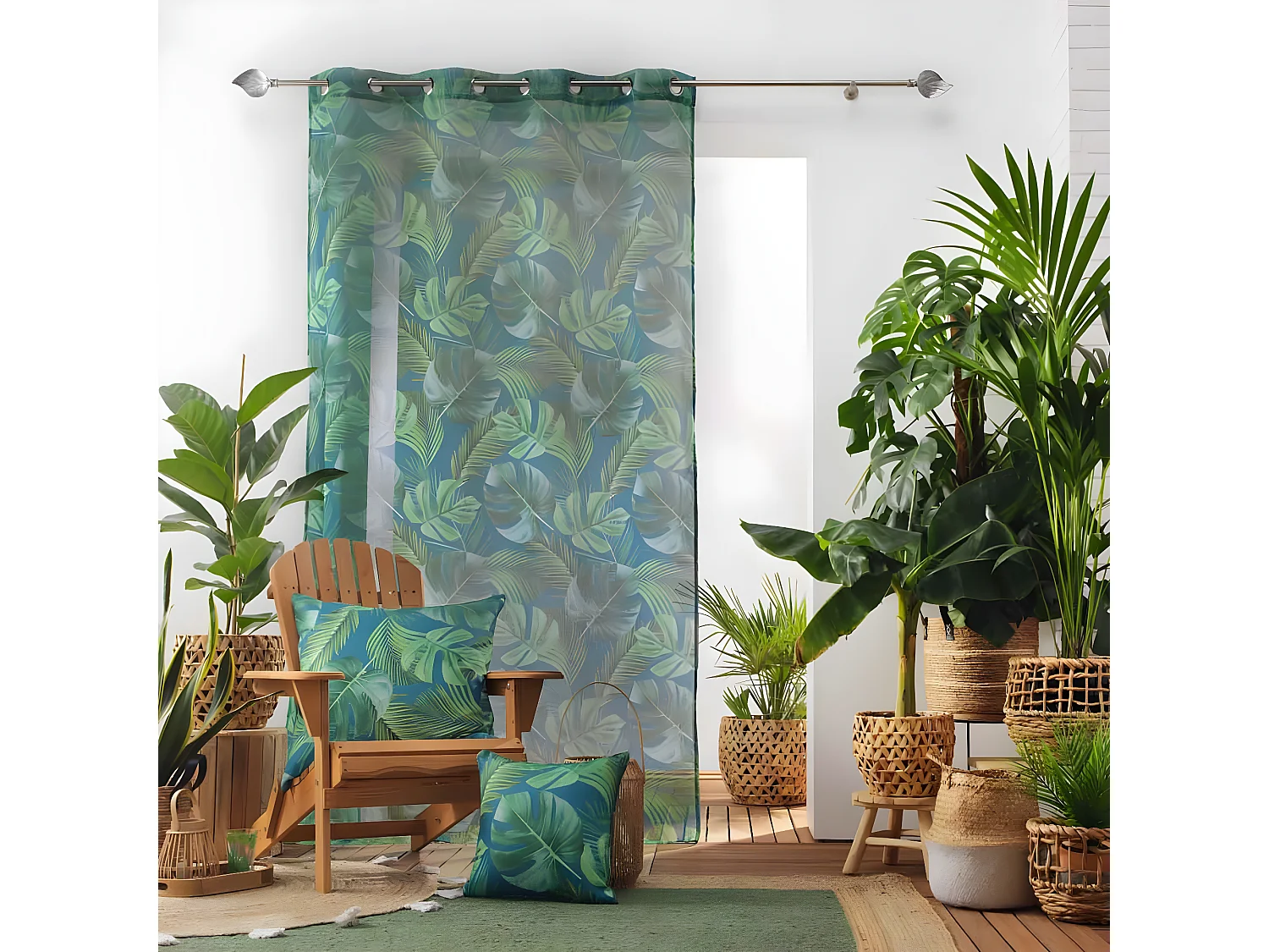 Rideau Voilage "Rio de Janeiro" 140x240cm Bleu