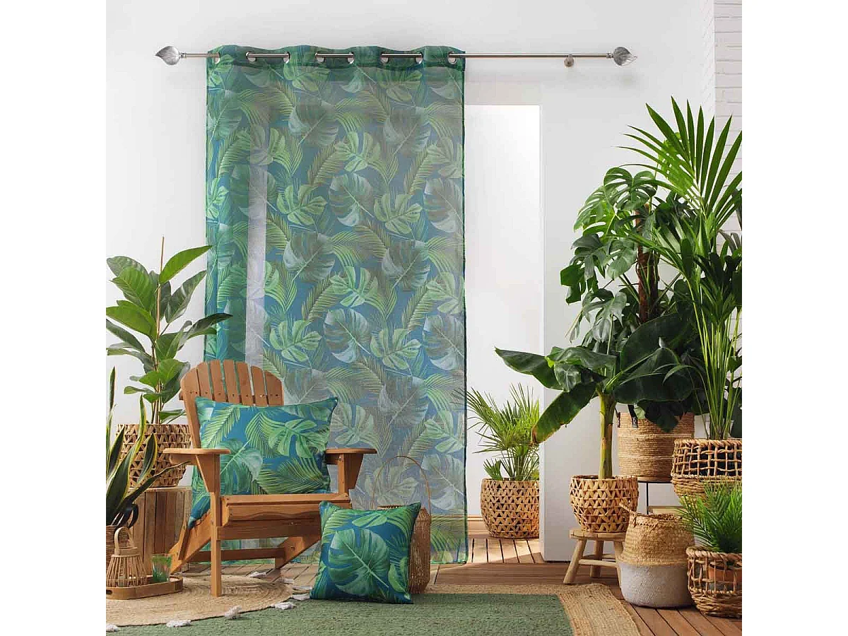 Rideau Voilage "Rio de Janeiro" 140x240cm Bleu