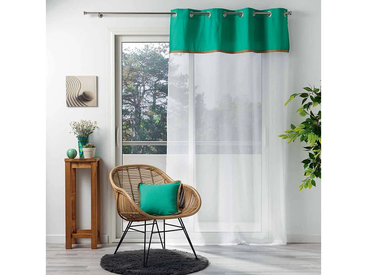 Rideau Voilage à Œillets "Kelonia" 140x280cm Vert