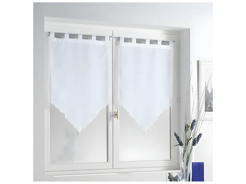 Paire de Voilages "Lisséa" 60x120cm Blanc