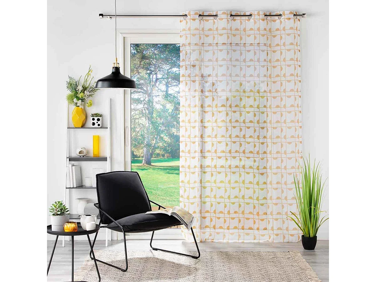 Rideau Voilage à Œillets "Gabi" 140x240cm Miel
