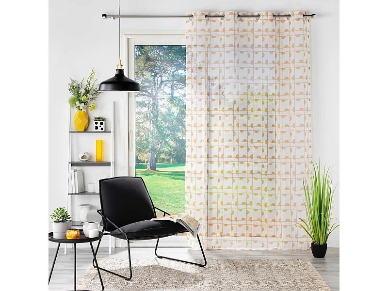 Rideau Voilage à Œillets "Gabi" 140x240cm Miel