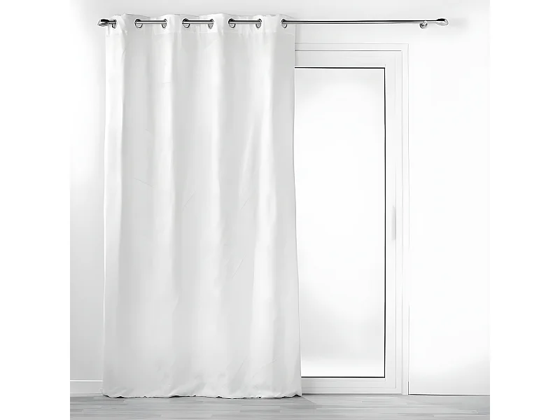 Rideau à Œillets Jacquard "Floriss" 140x280cm Blanc