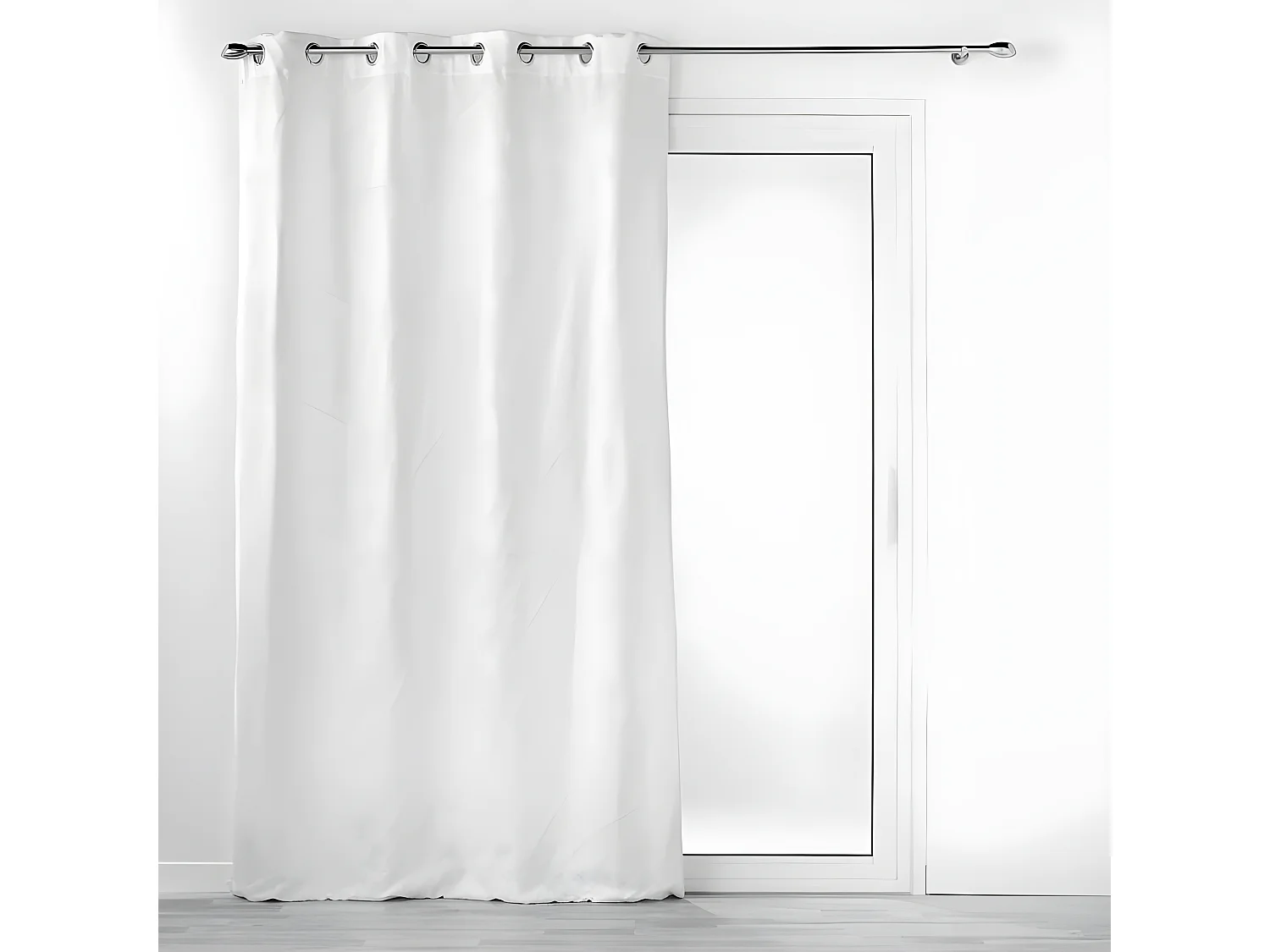 Rideau à Œillets Jacquard "Floriss" 140x280cm Blanc