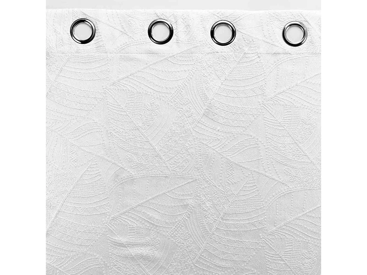 Rideau à Œillets Jacquard "Floriss" 140x280cm Blanc
