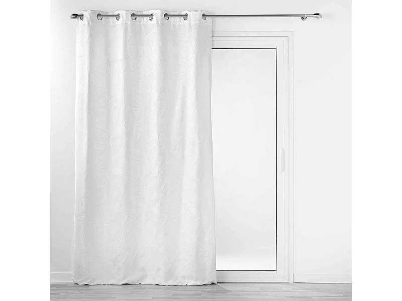 Rideau à Œillets Jacquard "Floriss" 140x280cm Blanc