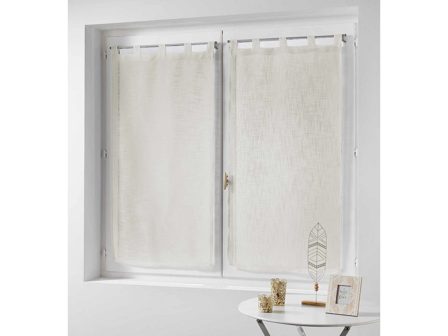 Pareo de cortinas efecto lino