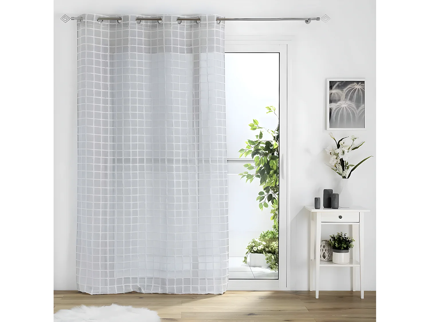 Rideau Voilage à Œillets "Karrona" 140x240cm Gris