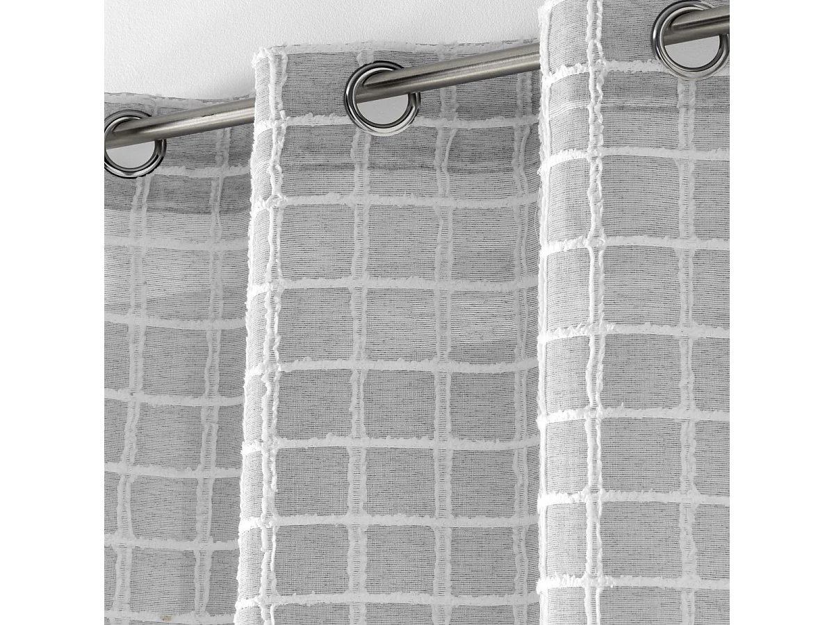 Rideau Voilage à Œillets "Karrona" 140x240cm Gris