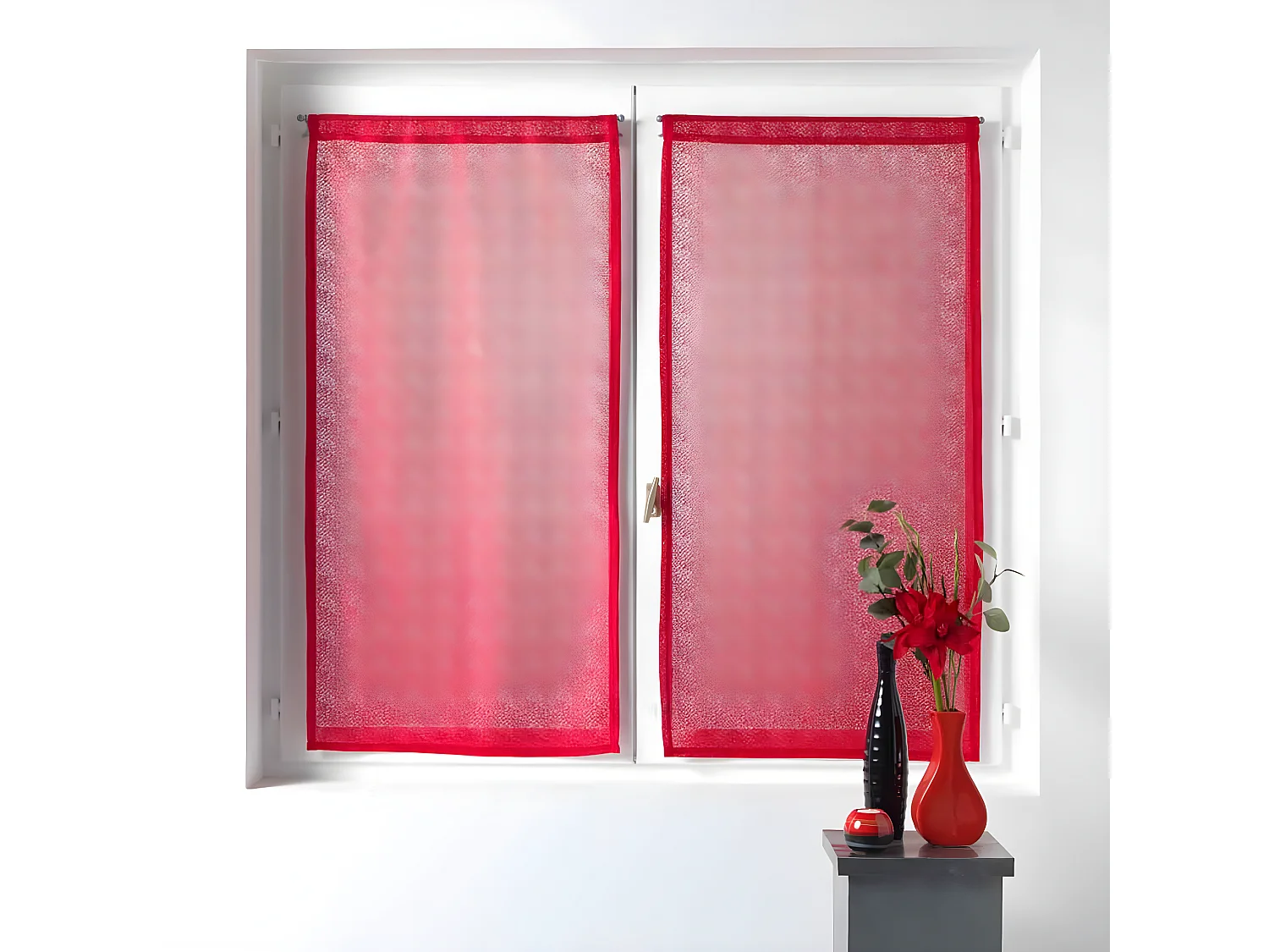 Paire de Voilages "Castille" 60x90cm Rouge