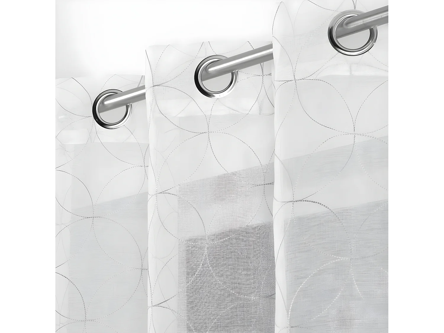 Rideau Voilage à Œillets "Olympia" 140x240cm Gris