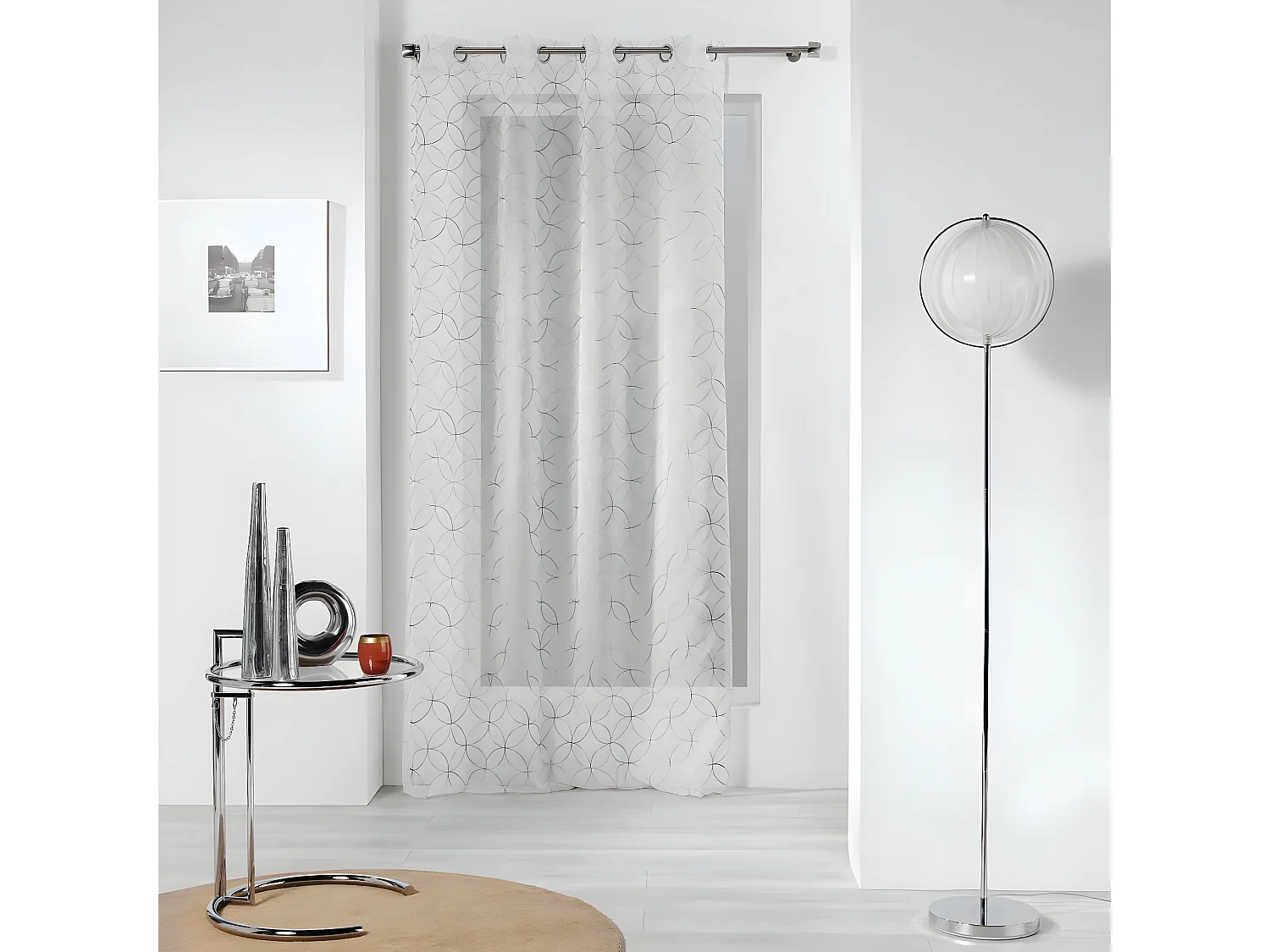 Rideau Voilage à Œillets "Olympia" 140x240cm Gris