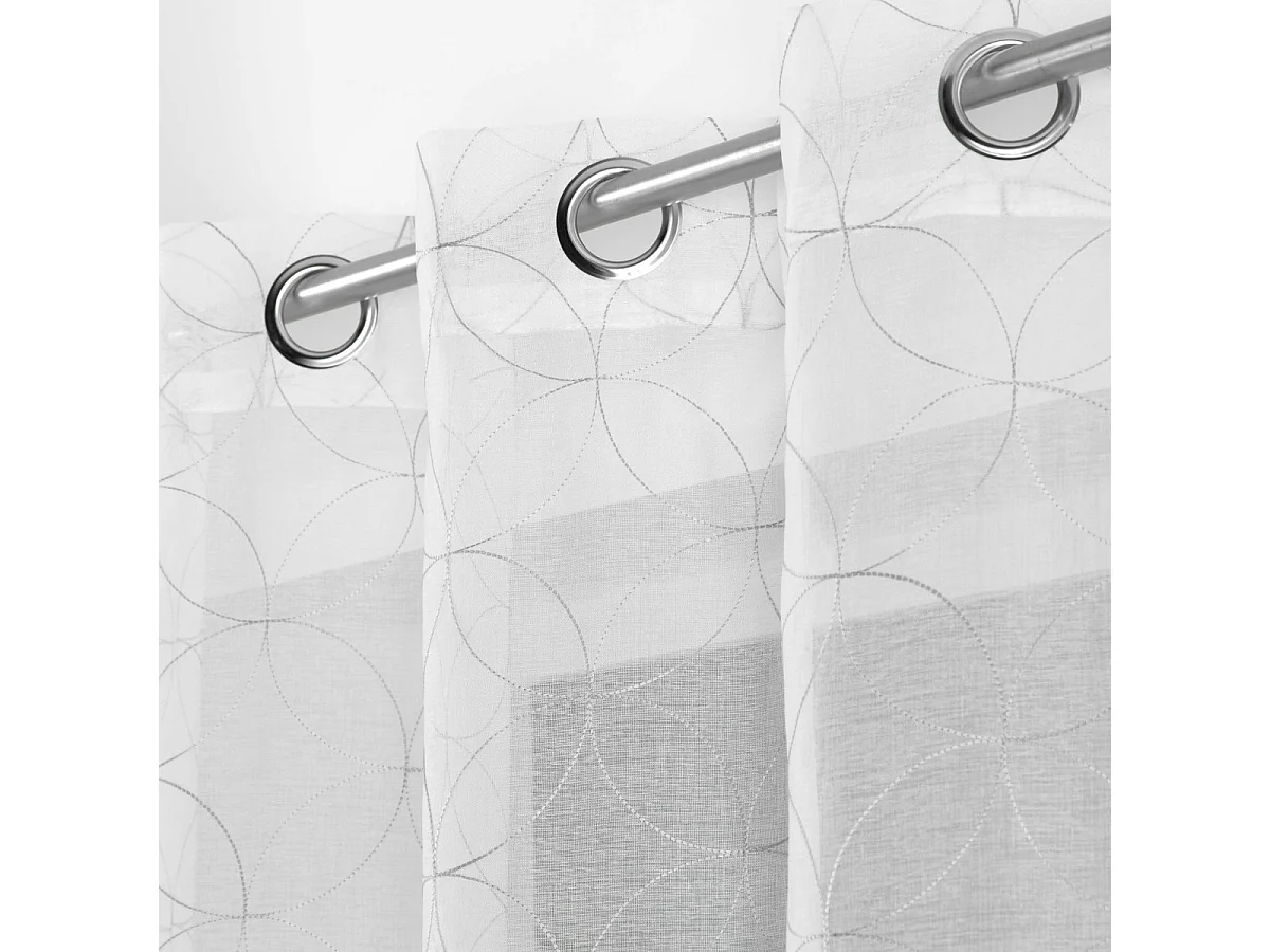 Rideau Voilage à Œillets "Olympia" 140x240cm Gris