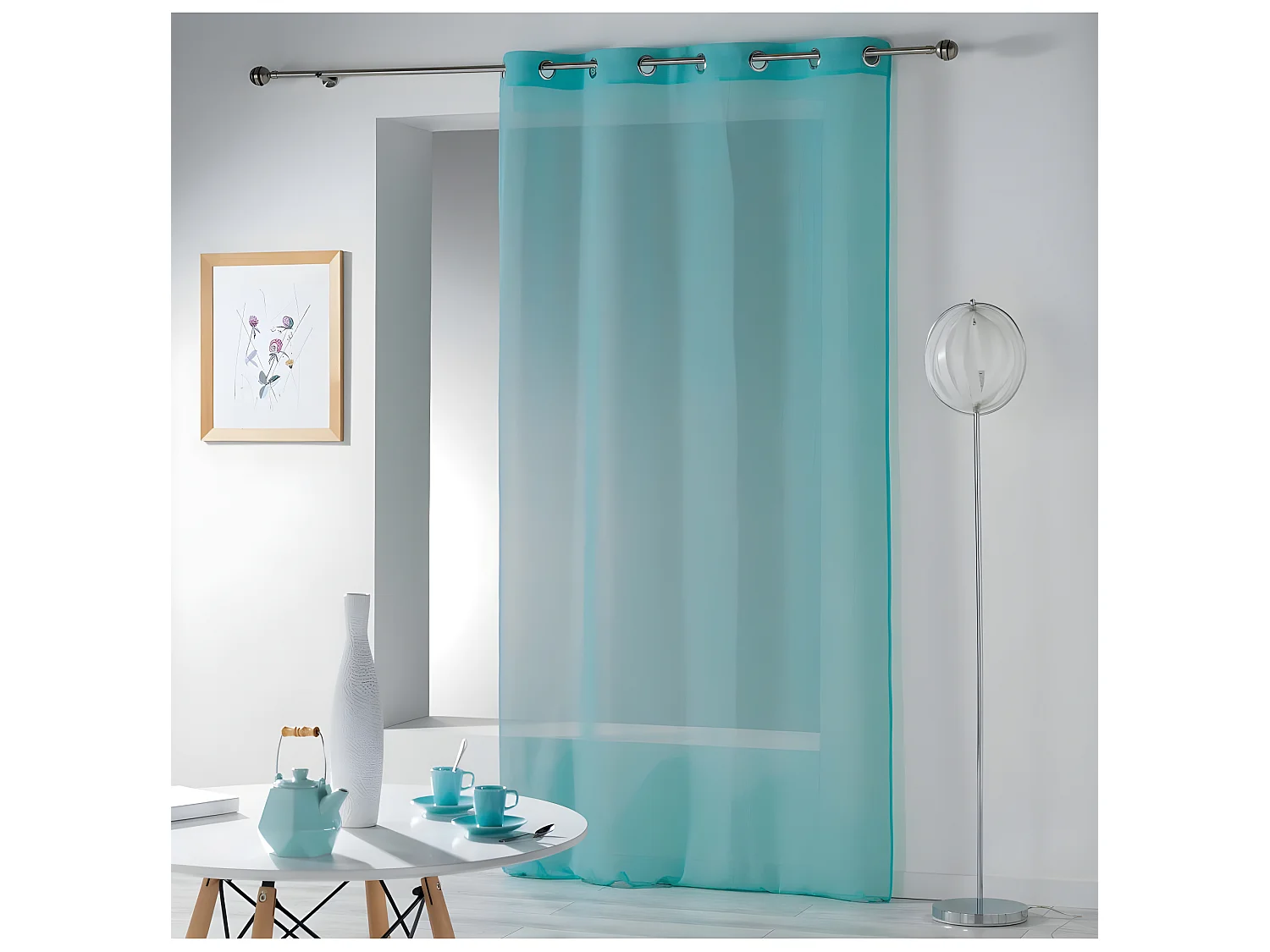 Rideau Voilage Étamine "Telma" 140x240cm Bleu