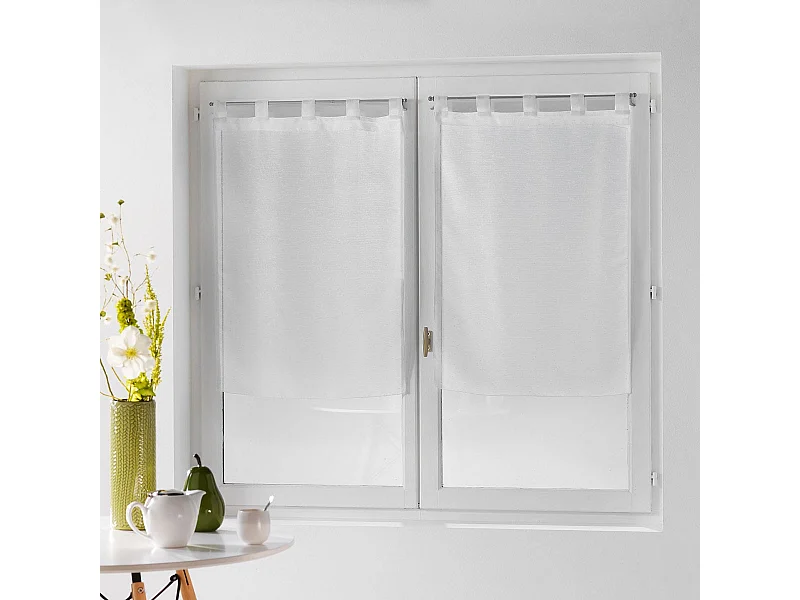 Paire de Voilages "Dandy" 60x90cm Blanc