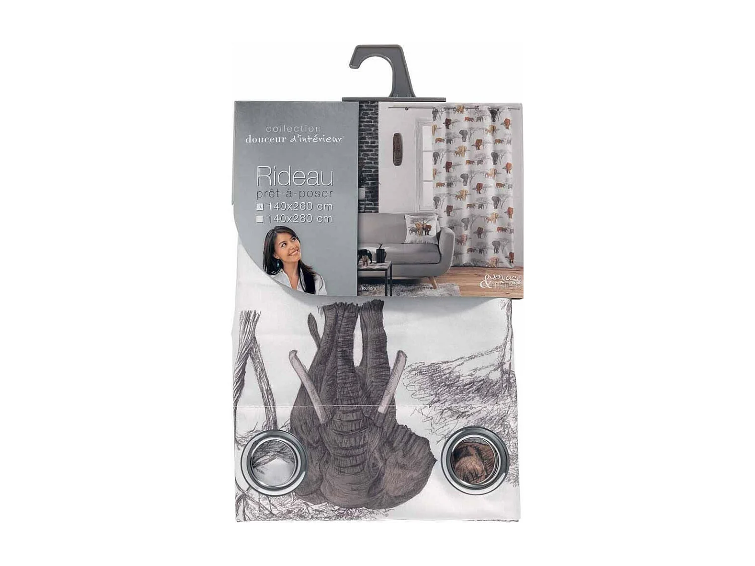 Rideau à Oeillets "Toundra" 140x260cm Blanc