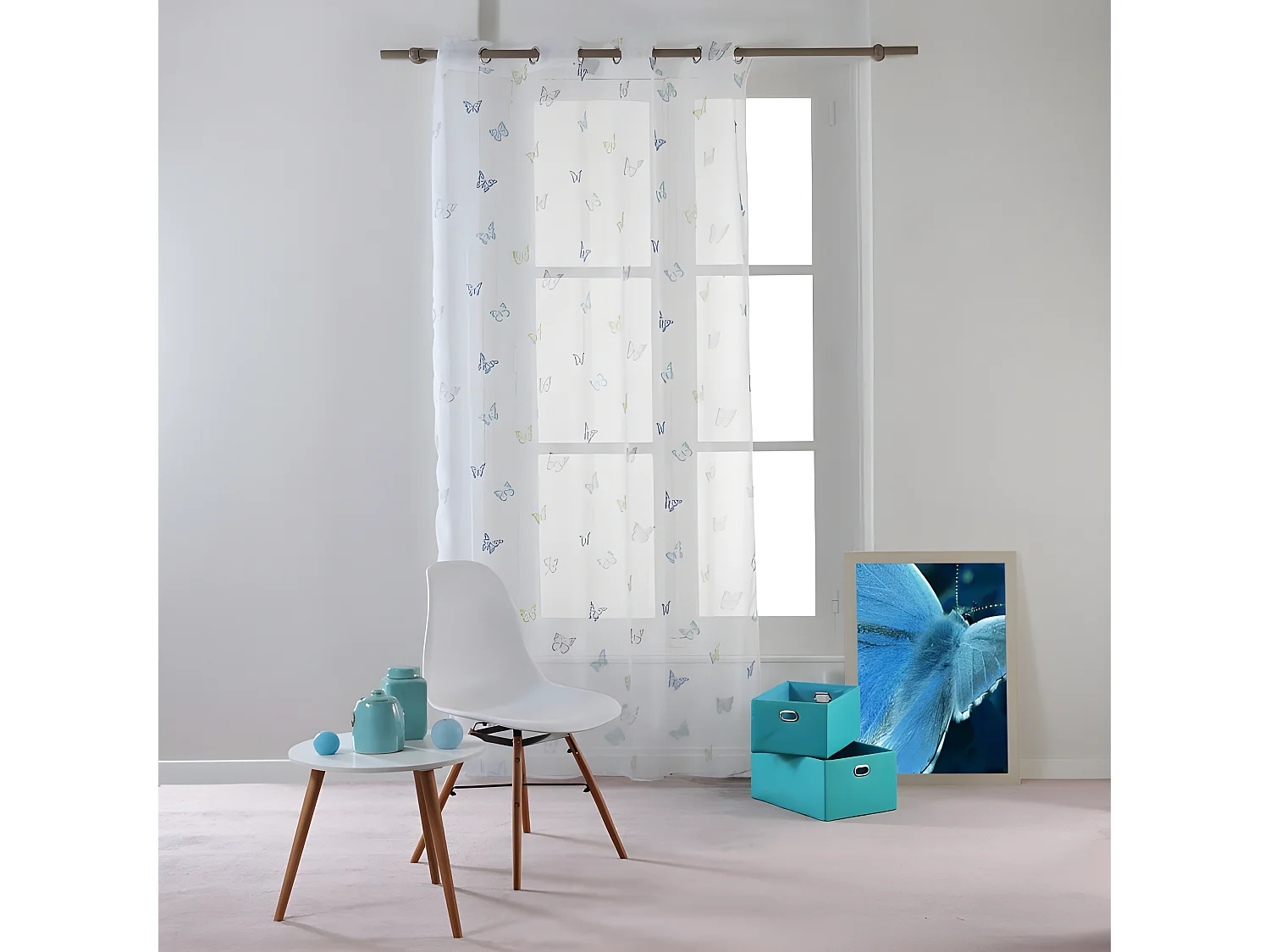 Rideau Voilage "Hesperia" 140x240cm Bleu