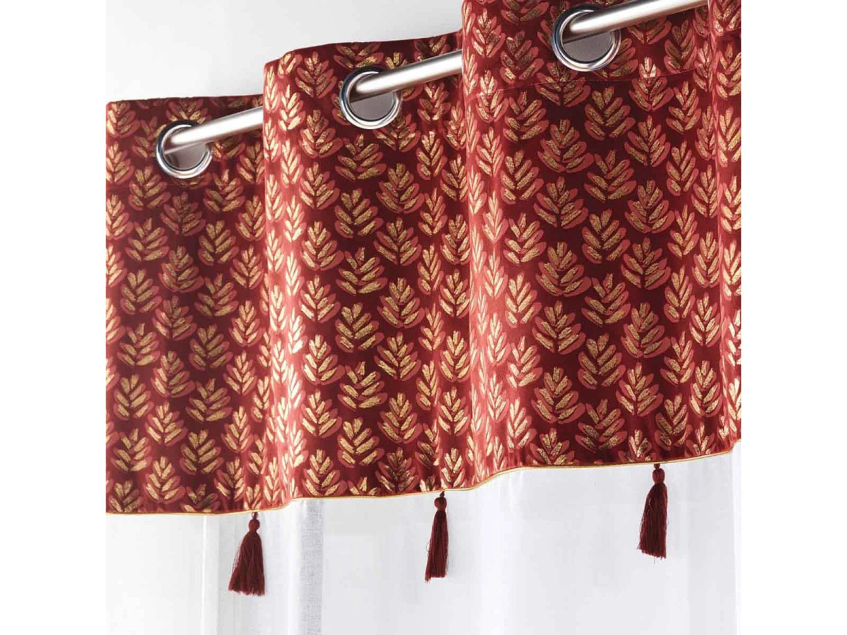 Rideau Voilage à Œillets "Evie" 140x240cm Bordeaux