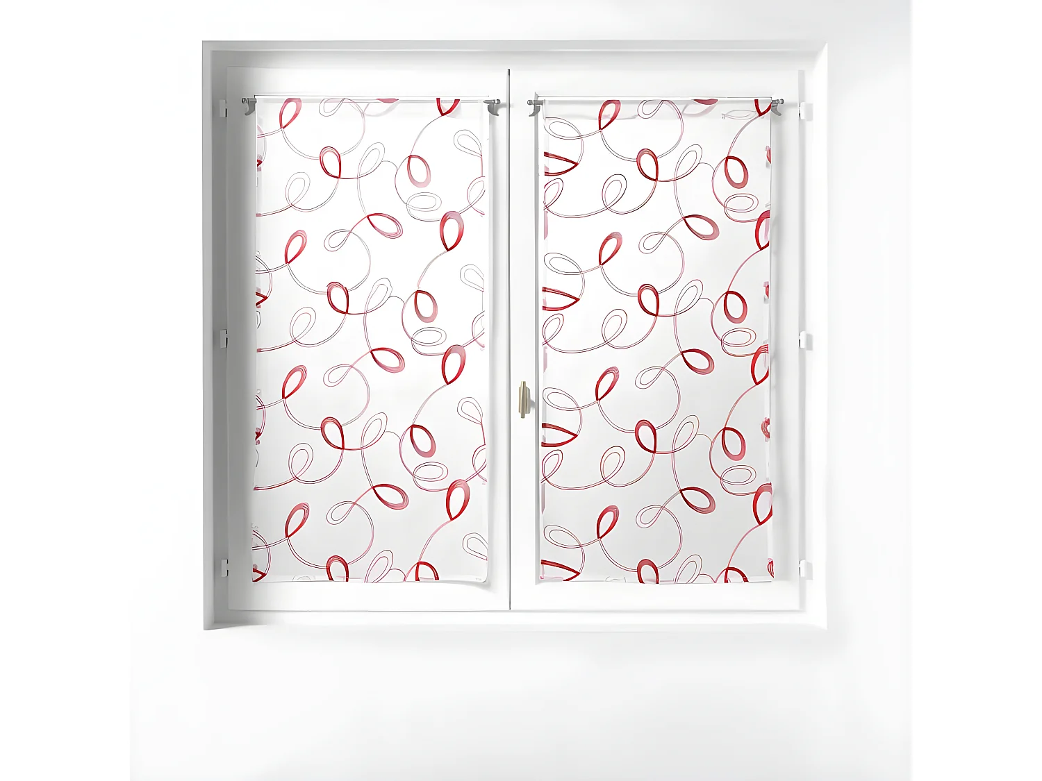 Paire de Voilages "Hoops" 60x90cm Rouge