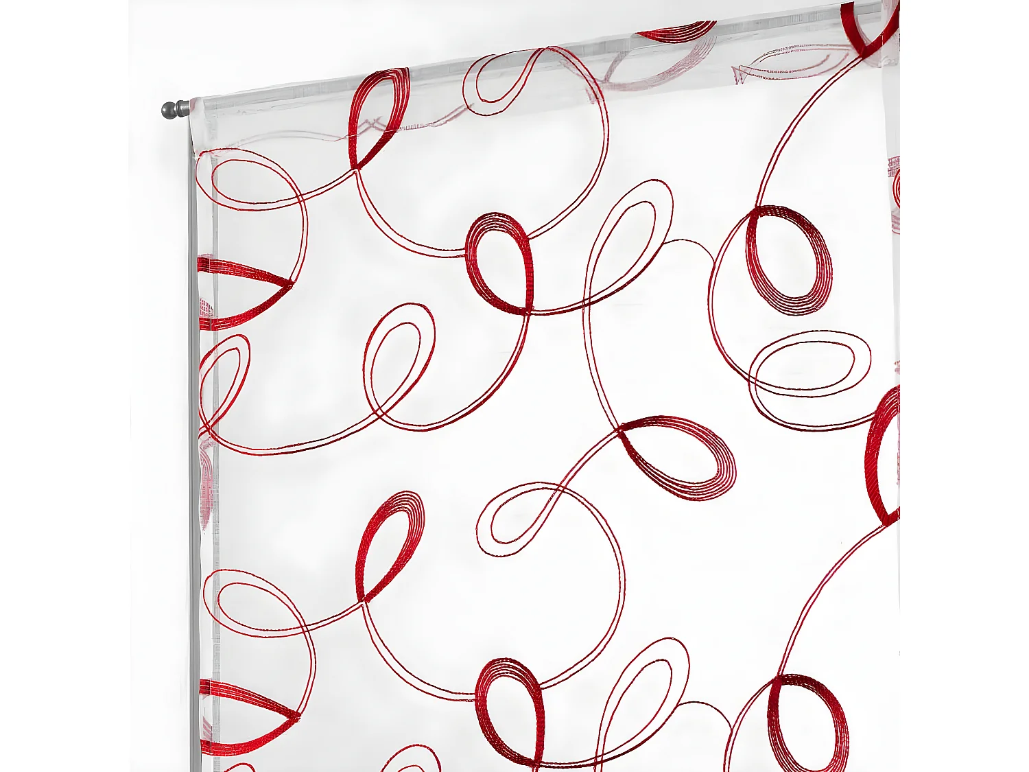 Paire de Voilages "Hoops" 60x90cm Rouge