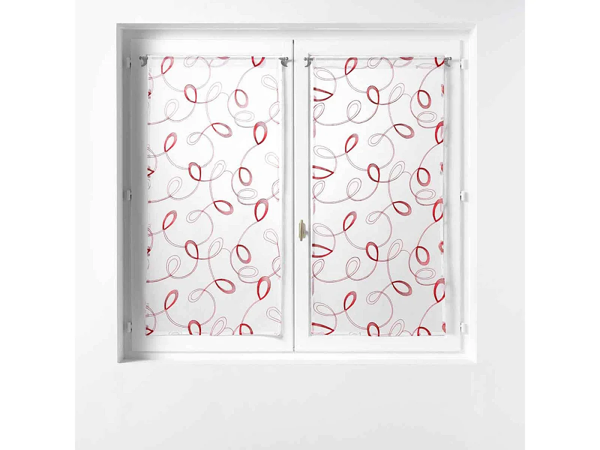 Paire de Voilages "Hoops" 60x90cm Rouge
