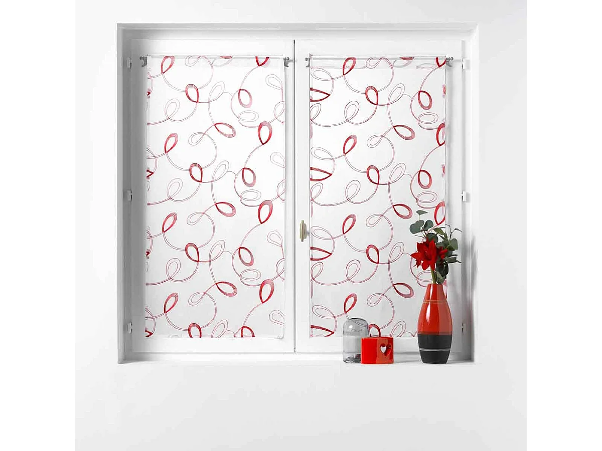 Paire de Voilages "Hoops" 60x90cm Rouge