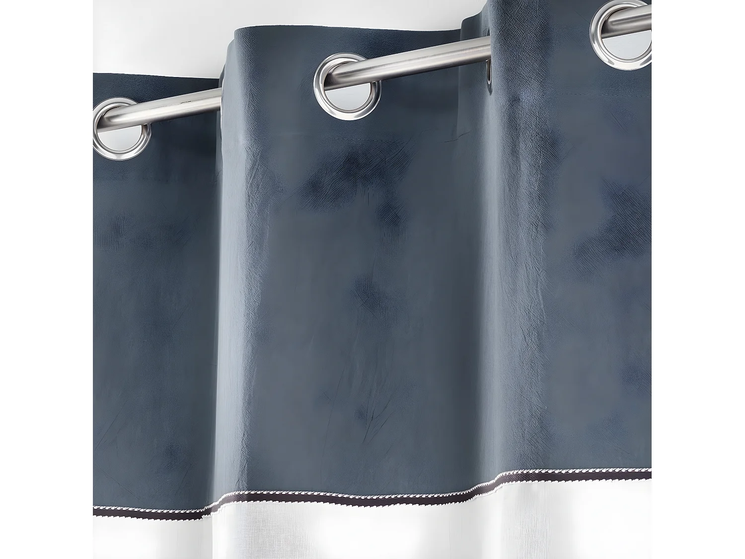 Rideau Voilage à Œillets "Jolibel" 137x240cm Bleu