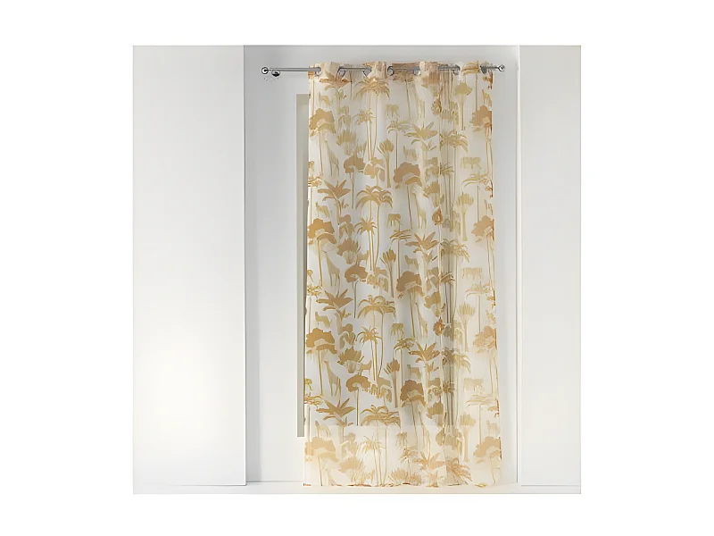 Rideau Voilage à Œillets "Manapany" 140x240cm Jaune