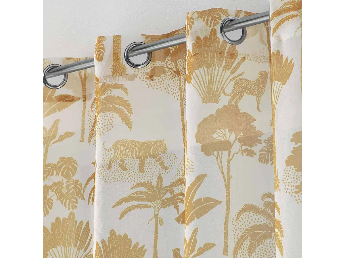 Rideau Voilage à Œillets "Manapany" 140x240cm Jaune