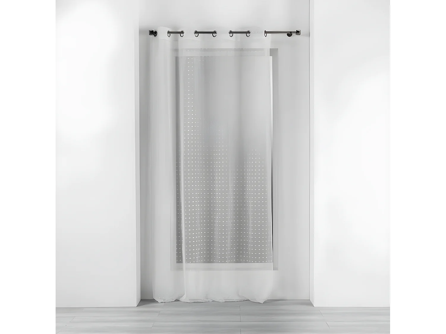 Rideau Voilage à Œillets "Pomponella" 140x240cm Blanc