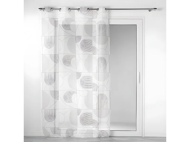 Rideau Voilage à Œillets "Esquisse" 140x240cm Blanc