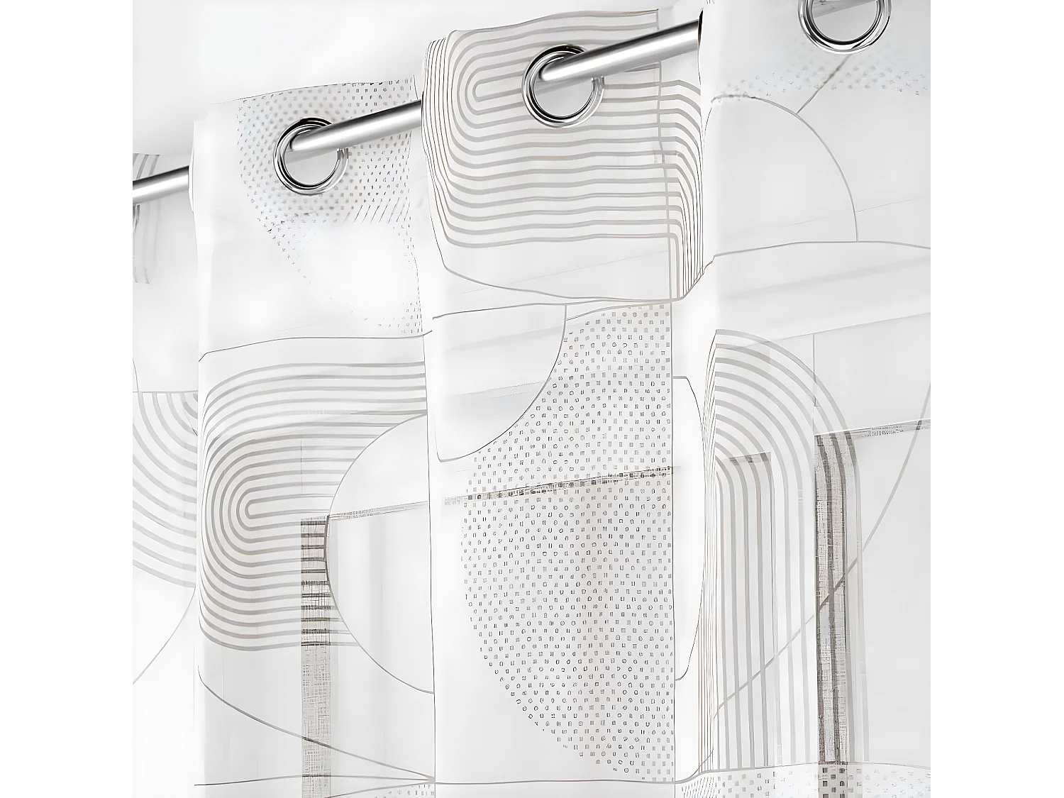 Rideau Voilage à Œillets "Esquisse" 140x240cm Blanc