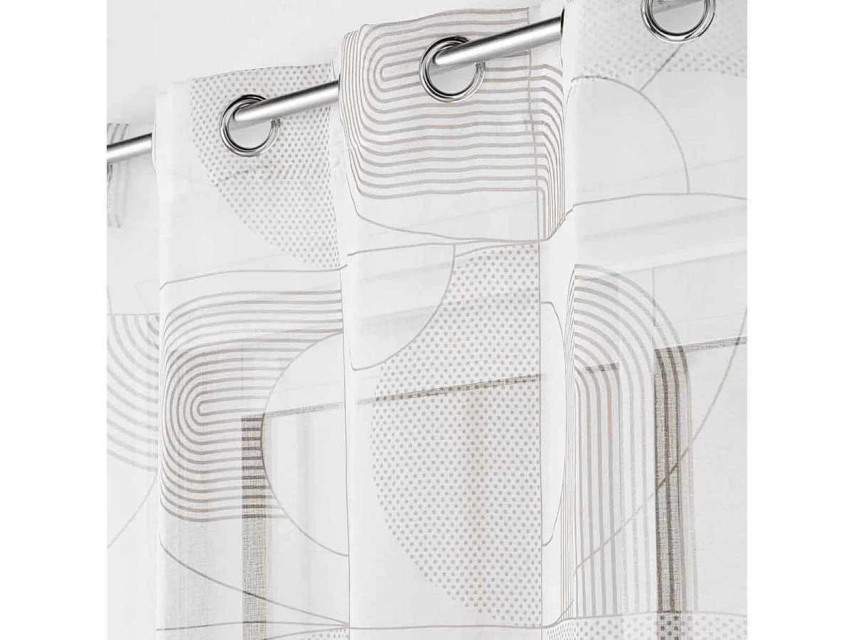 Rideau Voilage à Œillets "Esquisse" 140x240cm Blanc