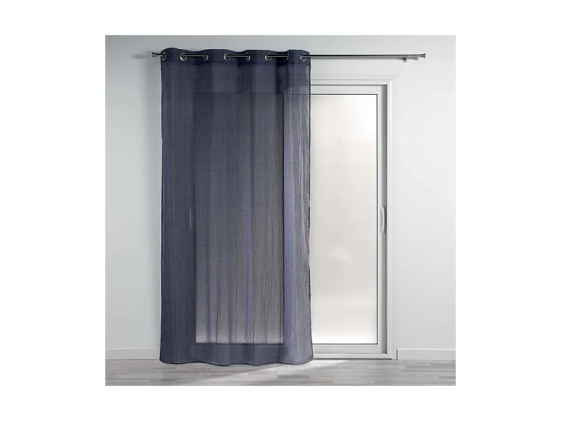 Rideau Voilage à Œillets "Mitsy" 140x240cm Bleu Marine