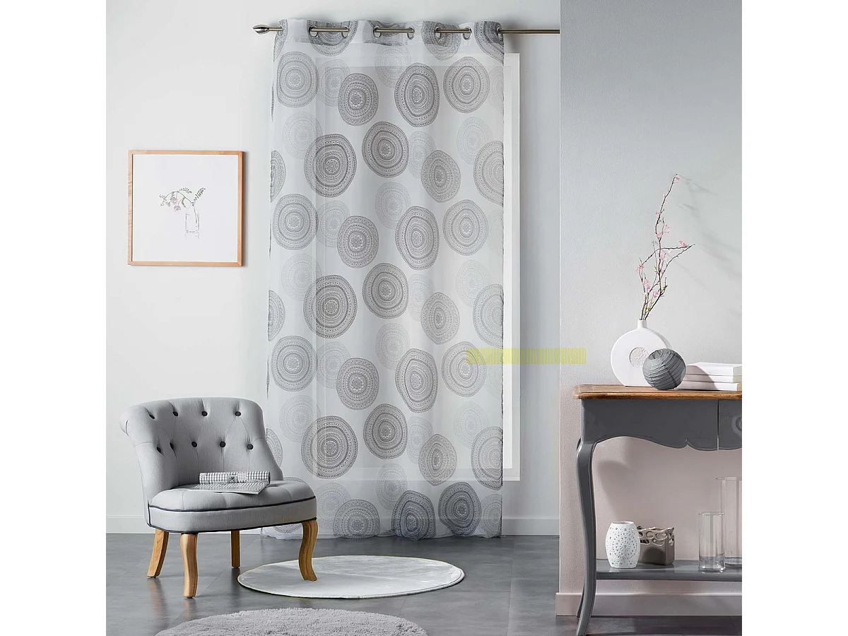 Rideau Voilage "Romana" 140x240cm Blanc & Noir