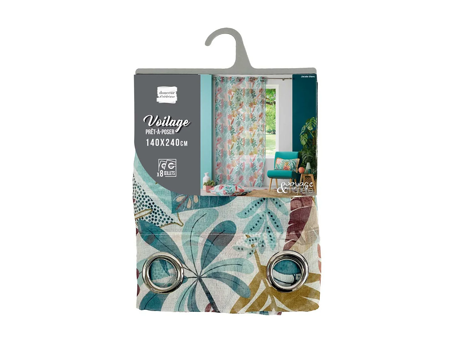 Rideau Voilage à Œillets "Jacala" 140x240cm Blanc
