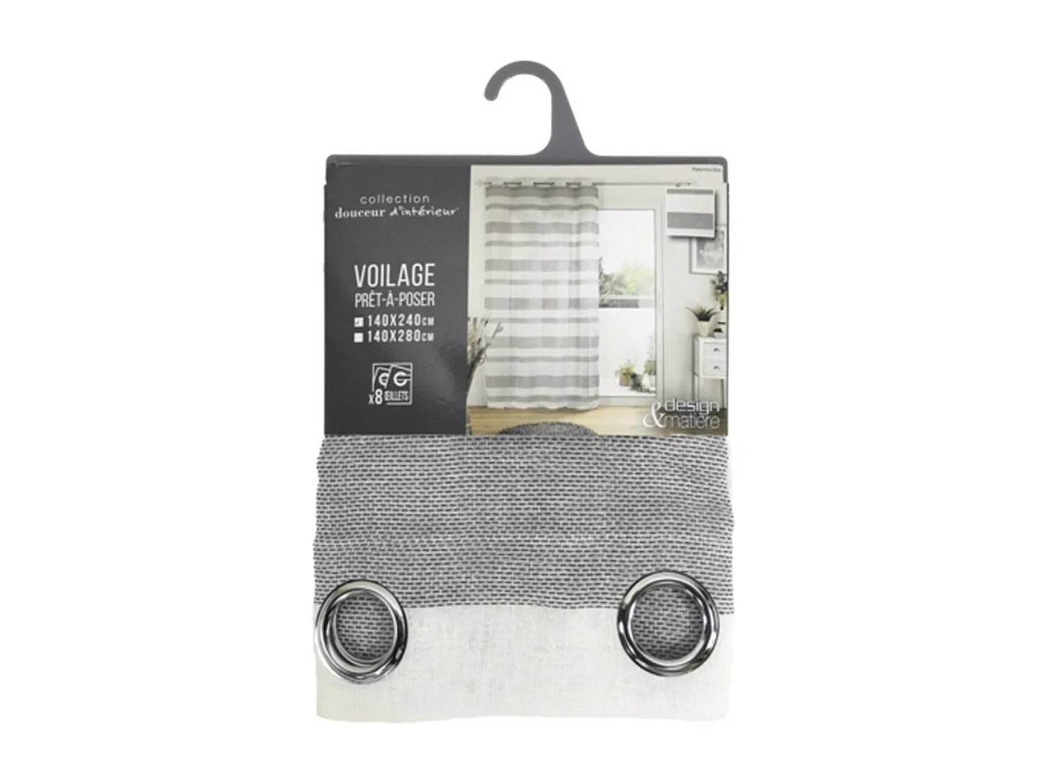 Rideau Voilage à Œillets "Palerma" 140x240cm Blanc