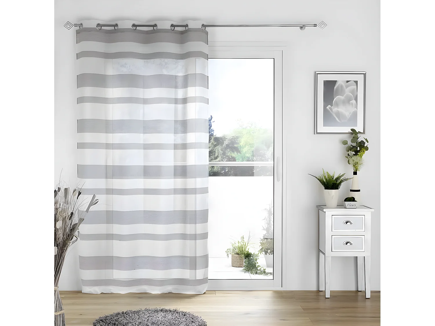Rideau Voilage à Œillets "Palerma" 140x240cm Blanc
