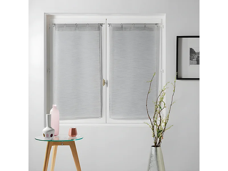 Paire de Voilages "Milza" 60x120cm Gris