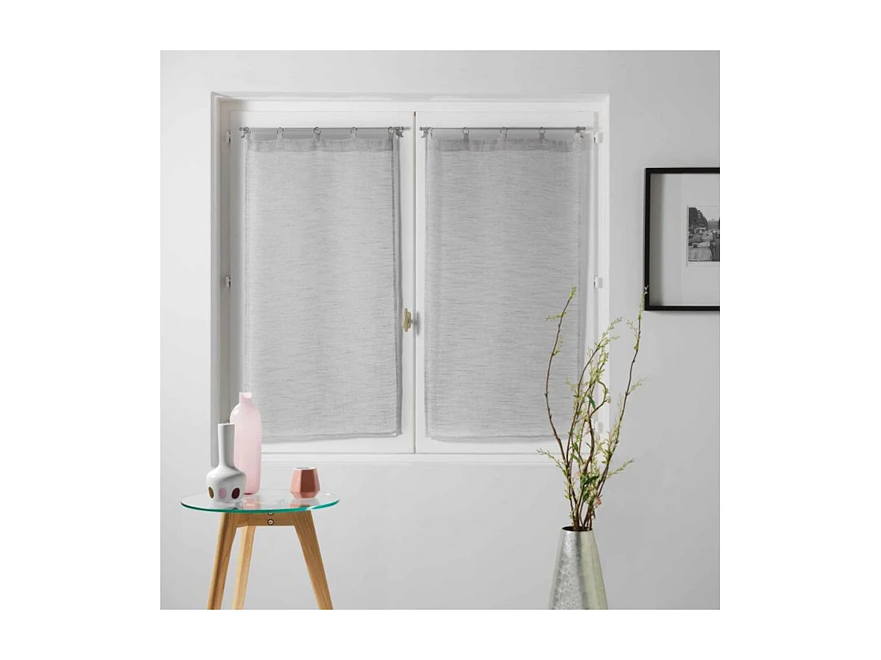Paire de Voilages "Milza" 60x120cm Gris
