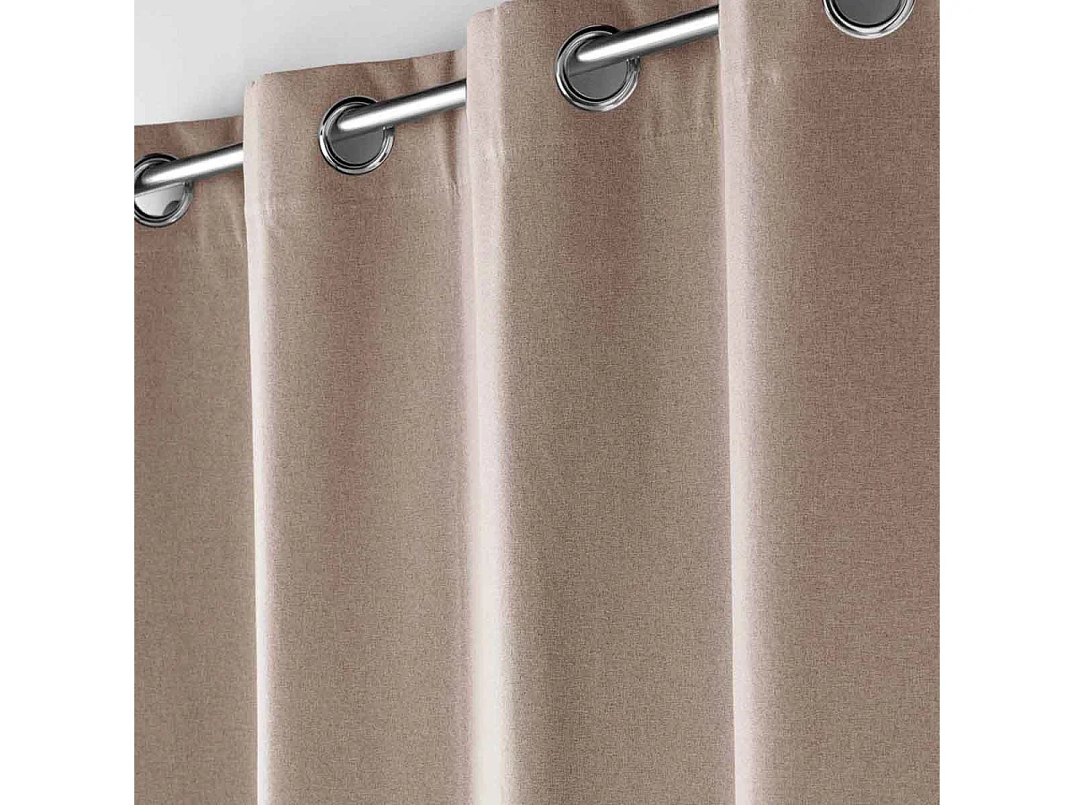 Rideau Occultant à Œillets "Occultiss" 135x260cm Noisette