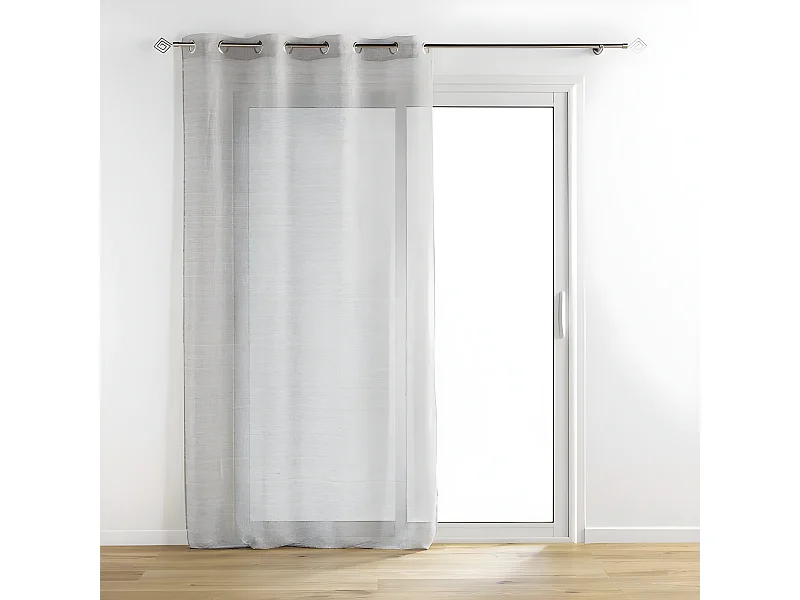 Rideau Voilage à Œillets "Sunline" 140x240cm Anthracite & Or