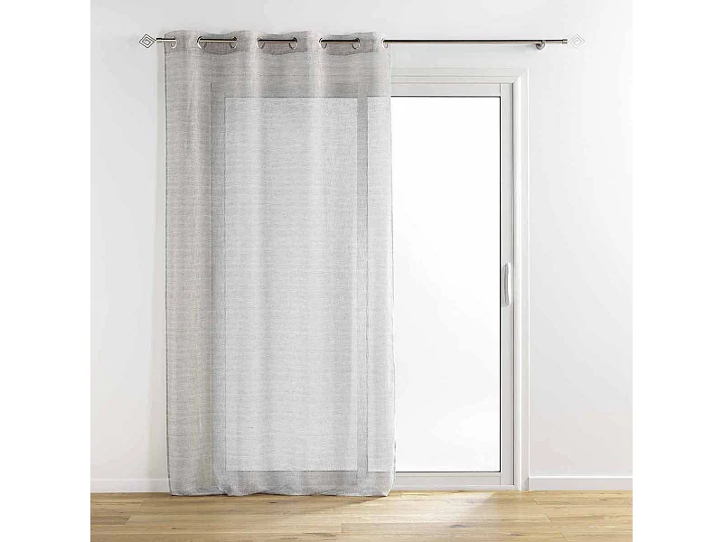 Rideau Voilage à Œillets "Sunline" 140x240cm Anthracite & Or