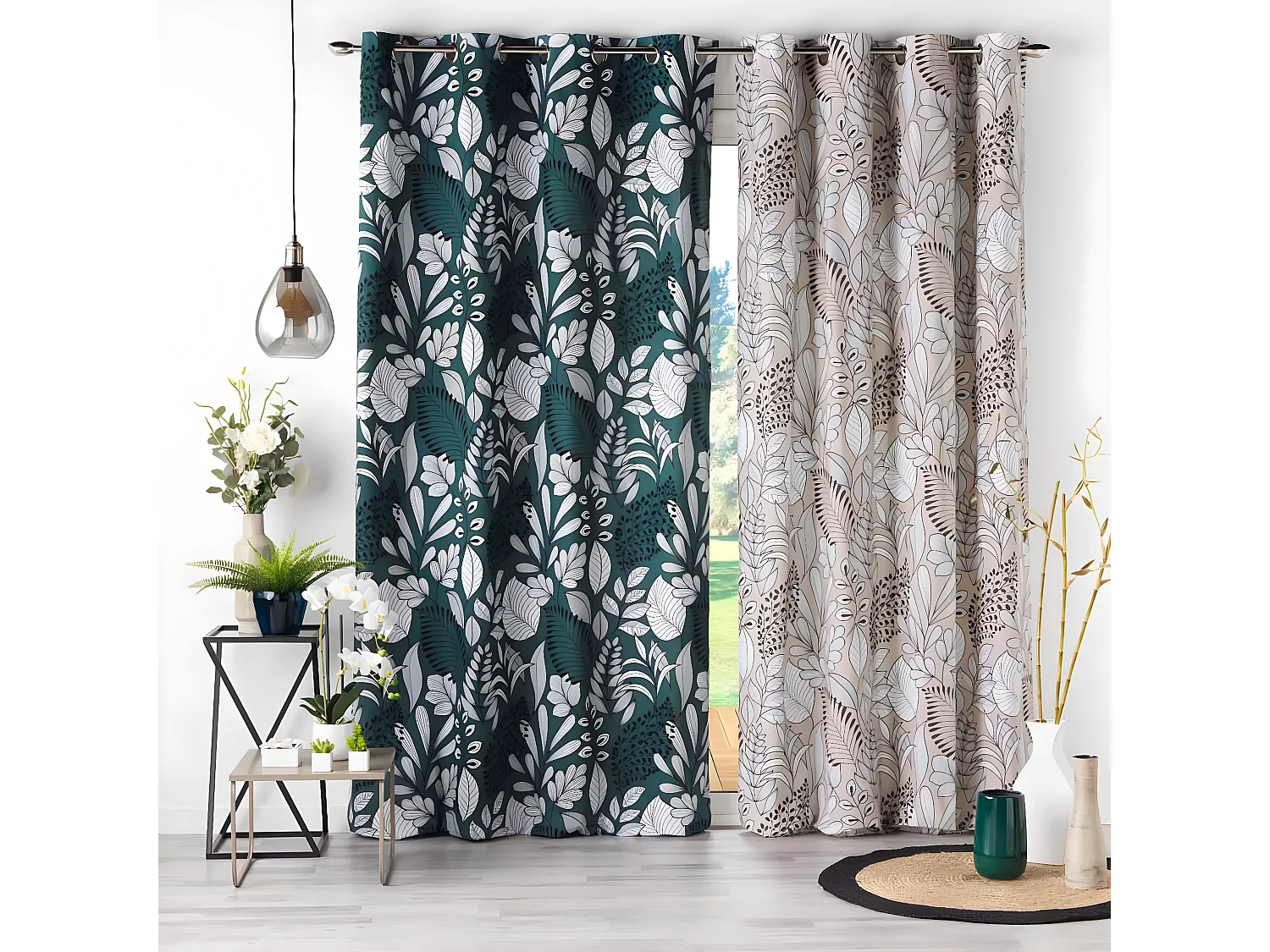 Rideau à Œillets Imprimé "Panabel" 140x240cm Bleu