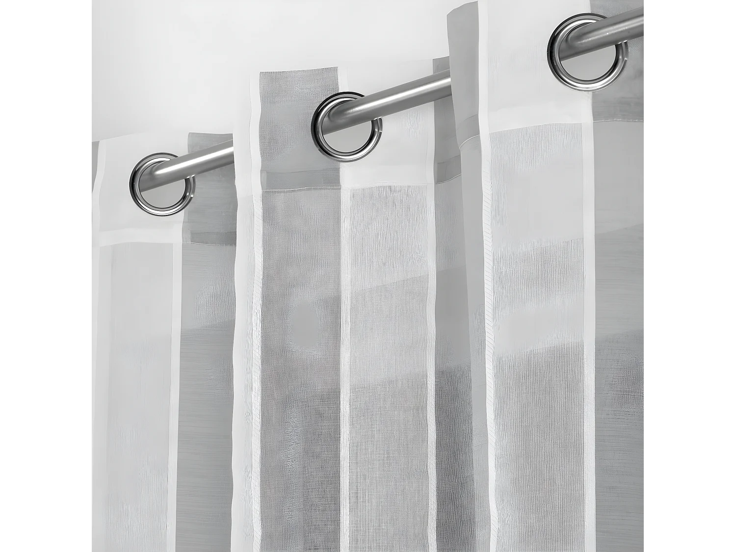 Rideau Voilage à Œillets "Palaos" 140x240cm Gris