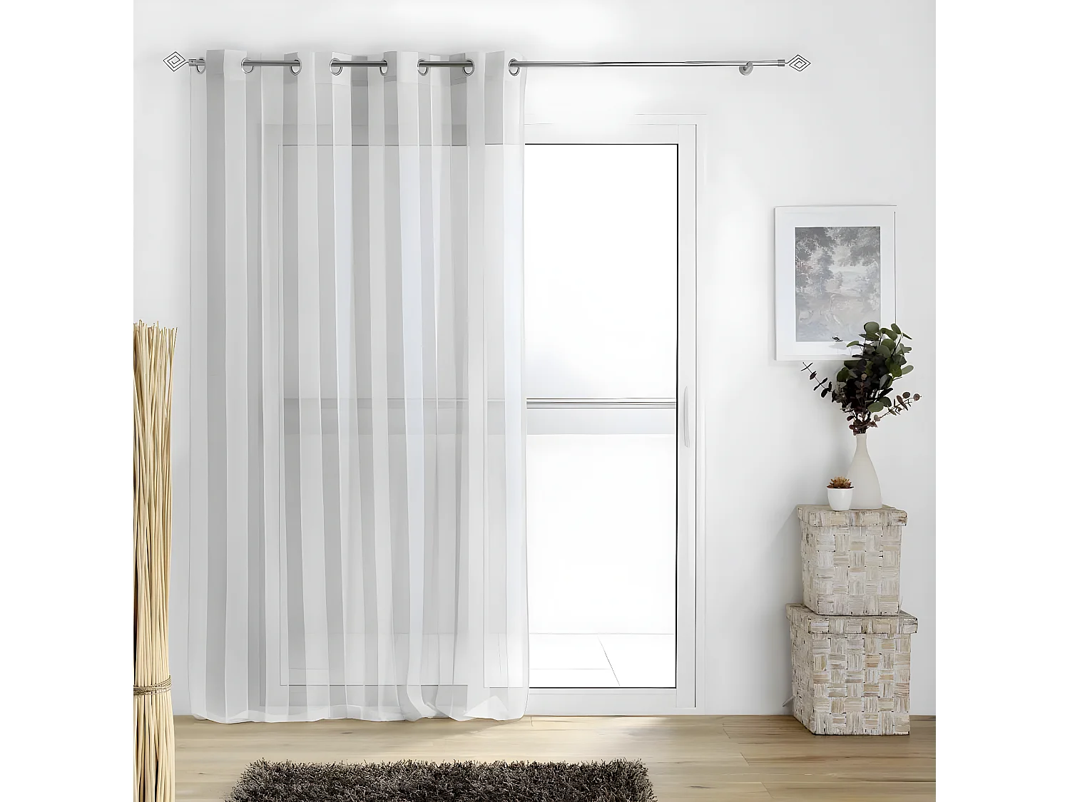 Rideau Voilage à Œillets "Palaos" 140x240cm Gris