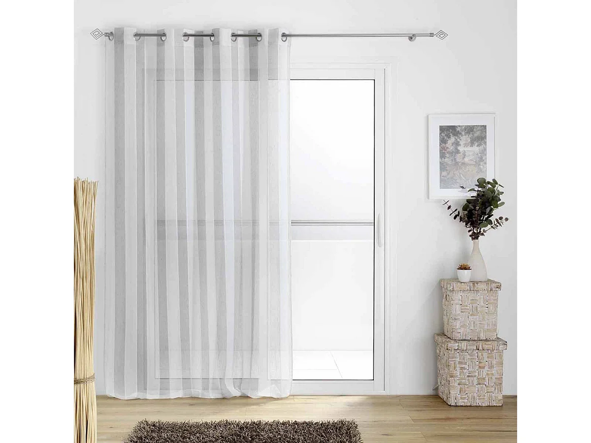 Rideau Voilage à Œillets "Palaos" 140x240cm Gris