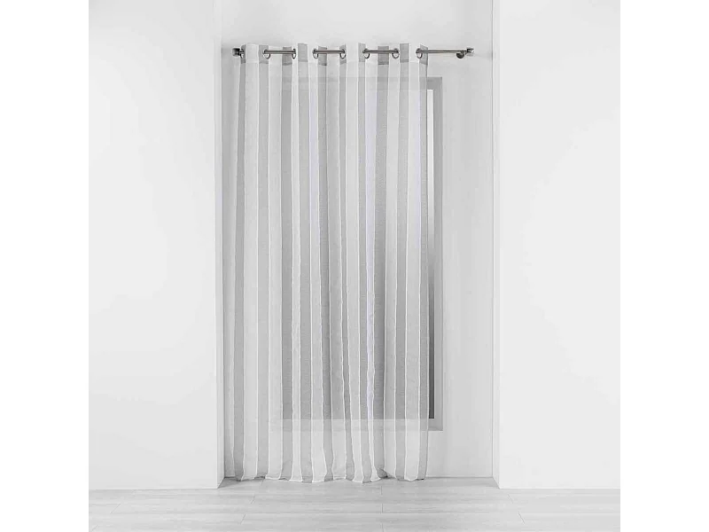 Rideau Voilage à Œillets "Palaos" 140x240cm Gris