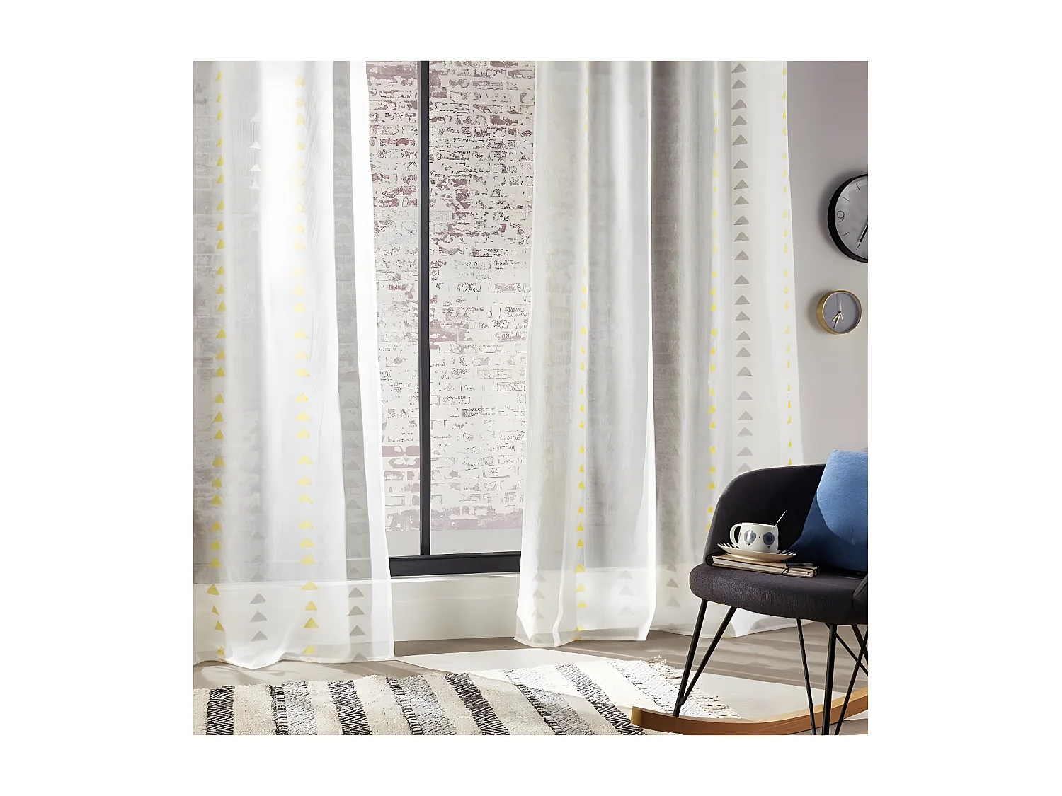 Rideau Voilage "Relief" 140x240cm Ocre