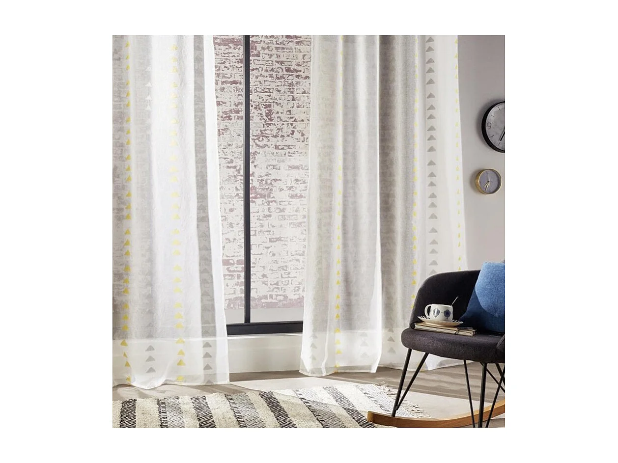 Rideau Voilage "Relief" 140x240cm Ocre